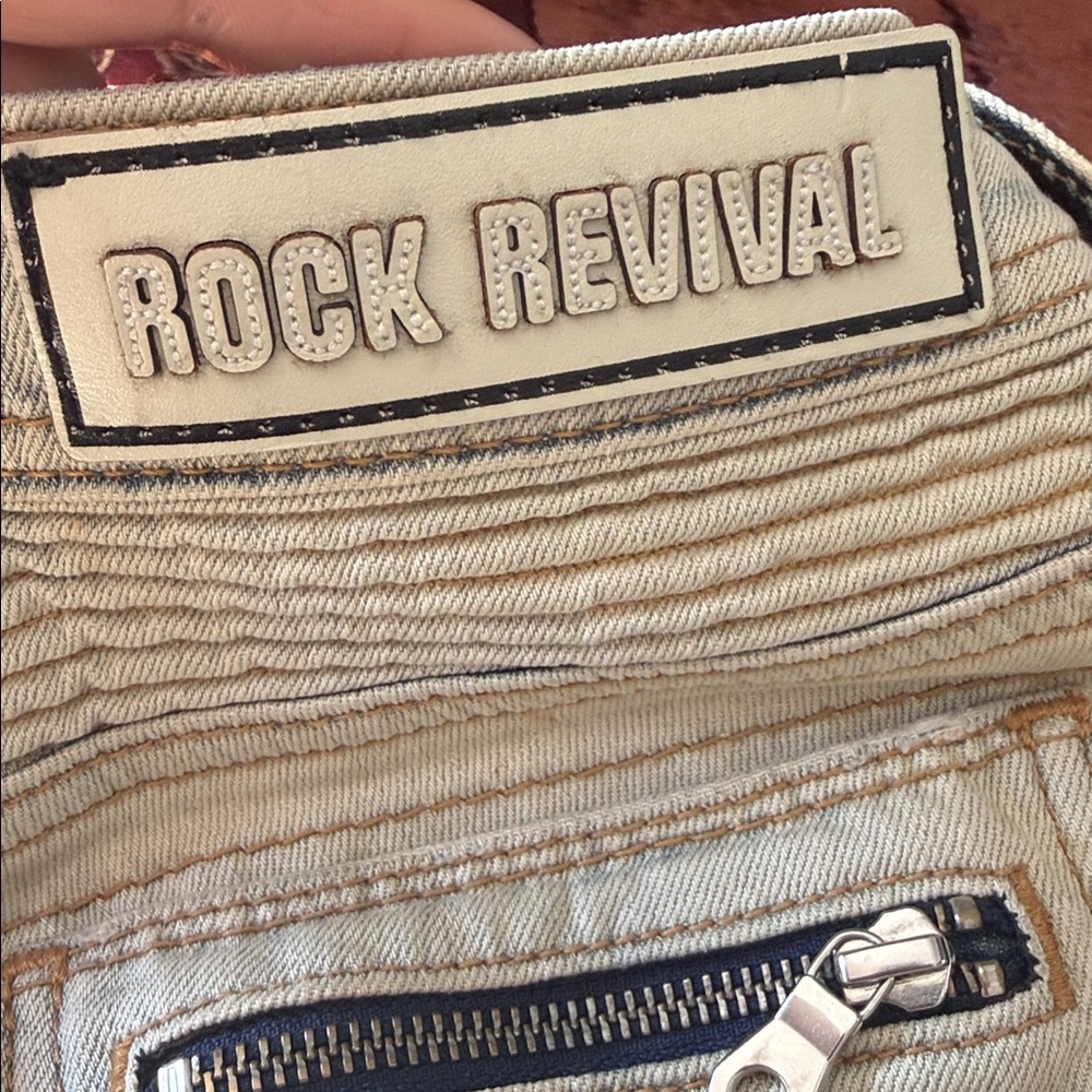 Rock revival gaby Distressed Cream Jeans - Picture 11 of 12